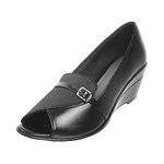 Metro Women Black Synthetic Leather Peeptoes UK/6 EU/39 (31-288)