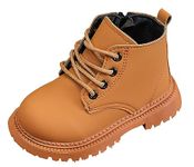 Toddler Kids Boots Side Zipper Combat Short Ankle Boots for Boy's Girl's Fashion Lightweight Waterproof Outdoor Boots Anti-Slip Lace Up Ankle Boots for Baby