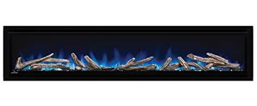 Napoleon Alluravision 74 - NEFL74CHD - Deep Depth Wall Hanging Electric Fireplace, 74-in, Black, Crystal & Log Ember Bed, 3 Flame Colours, Remote Included