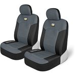 CAT MeshFlex Automotive Seat Covers for Cars Trucks and SUVs – Gray Car Seat Covers for Front Seats, Truck Seat Protectors with Comfortable Mesh Back, Set of 2