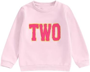 Toddler Girl Birthday Outfit Baby Boys One/Two/Three/Four/Five Year Old Birthday Shirts Gift Embroidery Sweatshirt