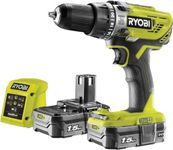Ryobi ONE+ 18V 1.5Ah Trigger Switch Variable Speed Brushed Li-ion Cordless Combi Drill 2 Battery R18PD3-215SK (H) 564mm (L) 386mm (W) 314mm