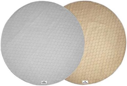 Pet Parents Washable Round Whelping Pads (2pack) of 48" Circle Premium Pee Pads for Dogs, Waterproof Dog Pee Pads, Circle Reusable Dog Training Pads, Pet Pee Pads! Modern Puppy Pads! -1 Tan & 1 Grey