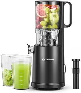Cold Press Juicer, Aobosi Juicer Machines with 5" Large Feed Chute Fit Whole Fruits & Vegetables, Slow Masticating Juicer Self Feeding Effortless, Auto-cutting Auger, Triple Filter