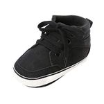 Baby Girl Boys Shoes Anti Slip Soft Sole Crib Shoes Lace Up Booties Newborn Toddler First Walking Shoes Pram Shoes Black