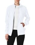 Cherokee Women's Infinity Zip Front Warm-Up Jacket, White, X-Large