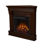 Real Flame Chateau 41" Corner Electric Fireplace with Mantel for Living Room or Bedroom, Replaceable Fireplace Insert Heater, Realistic Log and Flame Effect, Remote Control, Timer.