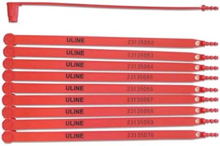 Uline Plastic Truck Seals | Tamper Evident; Each Seal is Numbered Sequentially; Use for Truck, Trailer, Container | Pack of 100 (Red)