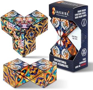 Shashibo Sensory Fidget Toy for Adults & Kids, Stress Relief Fidget Toy for Adults, Teens & Kids, Cool Fidget Toys for Desk, Classroom Must Have, Sensory Shape Shifting Cube, 100+ Possible Shapes