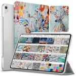 DuraSafe Cases for iPad Air 3 2019 10.5 Inch [ Air 3rd Gen ] A2152 A2123 A2153 A2154 MUUL2HN/A MUUK2HN/A MUUJ2HN/A MUUT2HN/A Trifold Printed Hard Smart PC Transparent Back Cover - Deer Print