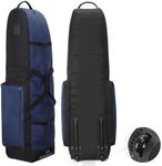 TurnWay Foldable Golf Travel Bag, Heavy Duty 900D Polyester Golf Club Bag Waterproof Golf Carry Bag Travel Case Cart Bag with Wheels, Soft-Sided Spacial Size for Golf GearTransportation (Blue)