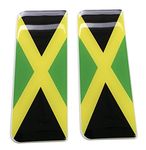 Jamaica Flag Number Plate Gel Domed Decals