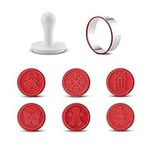 Rarest Cookie Stamps Set - 6 Silicone Stamp Cutter Biscuit for DIY Christmas Kitchen Baking (red)