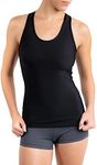 Compression Tank Top Women's Racerback Sleeveless Sports Tee (Black, XL)