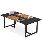 Tekavo Meeting Table, 6 Ft X 4Ft | Conference Table | Meeting Table For 6 People | Executive Table For Office | Large Computer Table Desk | 180 Cm Long X 120 Cm Wide/Diy - Engineered Wood, Brown