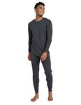 LAPASA Men's 100% Merino Wool Base Layer Set Ultra Warm Long Sleeve Thermal Underwear Top & Bottom, Breathable, Soft Thermoflux M126, Dark Heather Grey, S