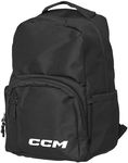 CCM Hockey Team Backpack,Large Storage Pockets With Laptop Sleeve, Adjustable Shoulder Straps, Black, Black, 18"H x 12"W x 7.5"D, Backpack