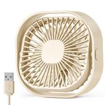 Desk Fan USB Fan, Small Table Fans Mini Desktop Cooling Fan with 3 Speeds Adjustable, Personal Silent Bed Fans with Cable 360°Rotatable Strong Airflow for Home Office Bedroom Car in Hot Day