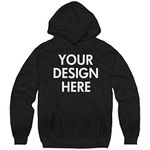 Prime Thread Unisex Customized Black 100% Cotton Regular Fit Hoodie |Personalized Hoodie | Create Your Own Text Or Design (Small, Black)