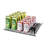 UHAPEER 5 Rows Drink Dispenser, Fridge Drinks Dispenser, Soda Can Dispenser, Automatic Drink Dispenser for Fridge Storage 25+ Cans, Width Adjustable Drink Dispenser Self Pushing Can Holder for Fridge