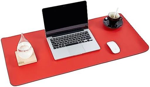 Desk Mat Black & Red 17x36 - Computer, Laptop, Keyboard & Mouse Pad Organizer - Leather Cover Office Table Protector - Double Side Gaming Surface with Colors - Typing & Writing Accessories