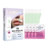 LaWink Lip upper Wax Strips Kit Facial Wax Strips Mouth hair removal 24 Strips 4 Calming Oil Wipes eyebrow waxing wax Depilatory tape for eyebrows Facial (Lip)