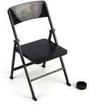 1/6 Scale Black Foldable Chair for 12" Action Figure Accessories Dollhouse Decoration Miniature Furniture