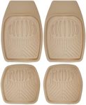 OxGord Pan-Tech All-Weather Rubber Floor-Mats - Waterproof Protector for Spills, Dog, Pets, Car, SUV, Minivan, Truck - 4-Piece Set, Brown