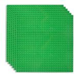 Lekebaby Classic Baseplates Building Base for Building Bricks 100% Compatible with Major Brands-Baseplate 10" x 10", Pack of 6, Green