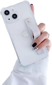 siduater Funda con correa para iPhone Plus de 6.7 pulgadas con soporte, transparente suave TPU protector a prueba de golpes, cubierta resistente, agarre ajustable para los dedos para iPhone Plus de