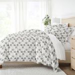 LINEN MARKET Duvet Cover Queen (Light Gray) - Experience Hotel-Like Comfort with Unparalleled Softness, Exquisite Prints & Solid Colors for a Dreamy Bedroom - Queen Duvet Cover Set with 2 Pillow Shams