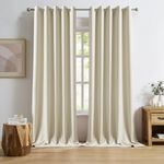 DUALIFE Cream Beige Curtains 108 Inch Length Blackout Window Drapes for Bedroom Thermal Insulated Room Darkening Curtains for Living Room,Grommet Top (60 x 108 Inches Long Buttercream, 2 Panels)