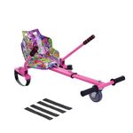 TRIOBLADE Hoverkart Galaxy Kart Attachment Adjustable Hoverboard Seat Go Kart Racer Frame Fits All Hoverboards Sizes - 6.5", 8" and 10",Pink/Blue/Purple (Graffiti Pink)