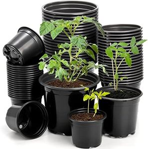 DEAYOU 60 PCS 3" 4" 5" Nursery Pots Variety Pack, Plastic Plant Pots with Drainage Holes, Plant Potting Pots Containers for Seedling, Flower, Succulent, Garden, Indoor, Outdoor