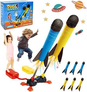 Step Powered Stomp Launcher Rockets, Duel Toy Rocket Launcher for Kids, Kids Outdoors Toys - Shoot Up to 30 Meters, Outdoor Air Rocket Toy Birthday Gifts for Kids Ages 3 Years (4,5,6) and Up