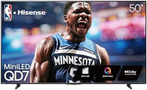 Hisense 50" Class QD7 Series Mini-LED 4K UHD Smart Fire TV (50QD7QF, 2025 Model) - QLED, HDR10+, Dolby Vision, Dolby Atmos, Game Mode Plus, ALLM, Alexa Built in with Voice Remote, Streaming TV, Black