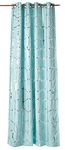 Intelligent Design Raina Total Blackout Metallic Print Grommet Top Single Curtain Panel Thermal Insulated Light Blocking Drape for Bedroom Living Room and Dorm, 50x84, Aqua/Silver 1 Piece