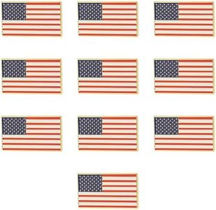 Rectangle American Flag Pins 10 Pack- Gold Amercian Lapel Pins Bulk -The Stars and Stripes Lapel Pin for Memorial Day, Flag Day, Independence Day
