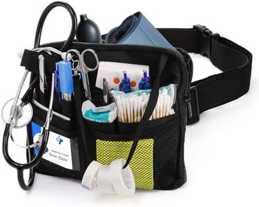Cedilis Nurse Fanny Pack with Medical Gear Pockets, Tape and Stethoscopes Holder, Multi Compartment Nurse Organizer Pouches,Nursing Belt Bag for Nurse Tool and Supplies, Student and Nurse Use, black,