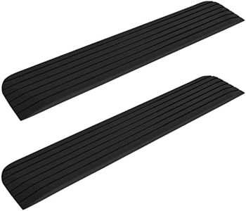 vidaXL Threshold Ramps, Set of 2, Solid Rubber, Non-Slip Surface, 110x21x2.5 cm, 5 Tons Maximum Load Capacity, Durable and Lightweight