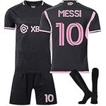 Soccer Jersey Kids 12-13#10 23/24 Away Black Jersey Kit Football Suit Soccer Jerseys Socks Shorts Set Fans Valentine Gifts Tshirt