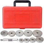 11Pcs Wheel Bearing Race Seal Bush Driver Set, Bushing Driver Install Set, with 9 Discs, 1 Drive handle with bolts & 1 Carrying Case, Housing Rod Aluminium