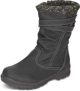 sporto Womens Snow Boots with Zipper Emma All-Weather Waterproof Insulated Winter Boots Built for Comfort - Keep Feet Warm & Dry - Available in Medium and Wide Width, Black, 10