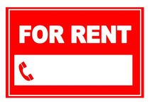 2 x FOR RENT - Red with space - Info Sign Label Removable Self Adhesive Waterproof Durable Vinyl Label Stickers 225mm x 320mm