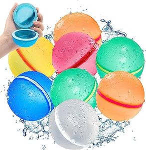 SOPPYCID Water Balloons Reusable, Self Sealing Quick Fill Water Bombs Summer Fun (C-8Pack)