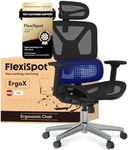 FLEXISPOT ErgoX Ergonomic Office Chair Executive Mesh Desk Chair Swivel WIth Height Adjustable Seat Headrest Armrest and Independent Lumbar Support Task Chair