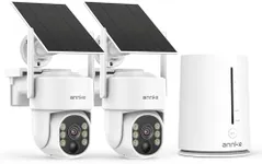 ANNKE 4MP 2K Wireless Security Camera Outdoor, 2-Cam Kit Solar Surveillance System, PIR Human Detection, 360° Pan & Tilt, Compatible with Alexa, Color Night Vision, No Monthly Fee, 64GB Memory Card