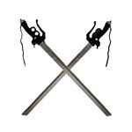 damdos Halloween Prop for 2Pcs Attack it Titan 37inch Shingeki Cosplay Sword Kyojin Swords Cosplay Xmas Birthday Gifts (2pcs Sliver)