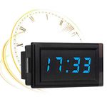 KIMISS Car Clock, DC4.5-30V Waterproof Dustproof Car Auto Electronic Clock LED Digital Display (Blue) // Digital Clock 12v recessed