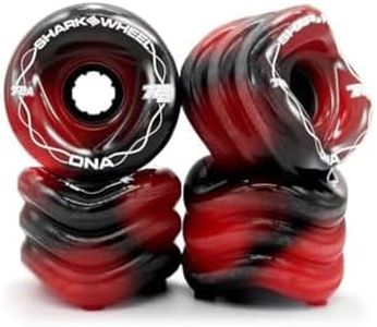 Shark Wheel 72mm 78a, Longboard Cruising Wheels, DNA Formula, Set of 4 Wheels (Red/Black Swirl)